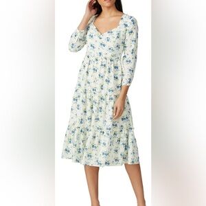 NWT Sweet‎ Baby Jamie Bluebelle Floral Tiered Midi Dress - XS